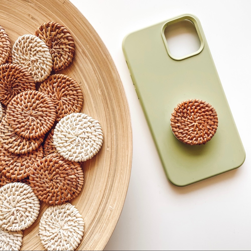Boho Rattan Pop Socket/Grip/Phone stand